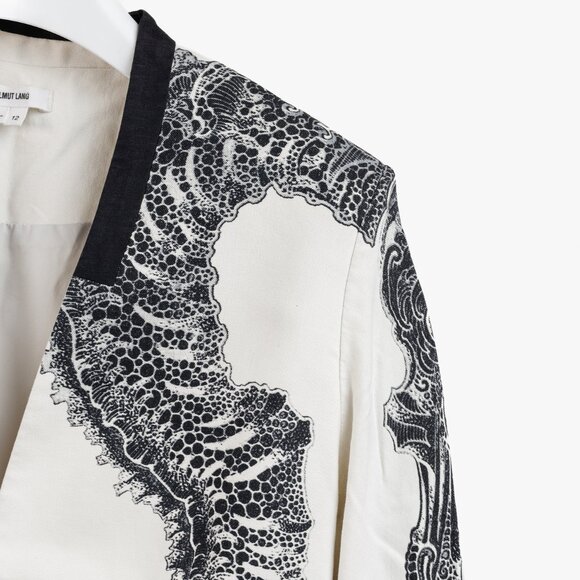 Helmut Lang Black Seahorse Pair Print White Jacket - Picture 5 of 11